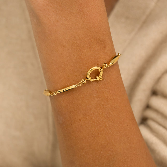Bracelet - tubes ovales et fermoir bouée