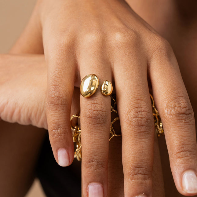 Bague ouverte - double ovale