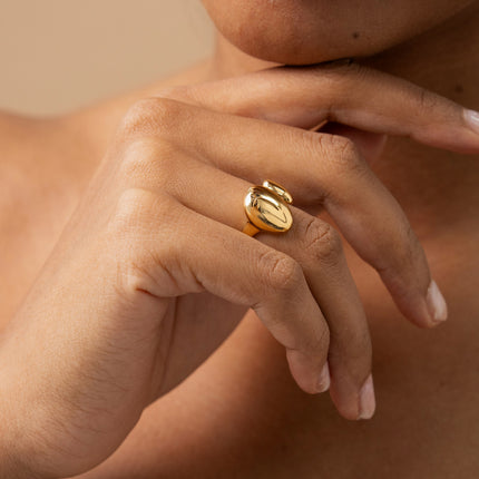 Bague ouverte - double ovale