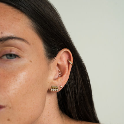 Boucles puces Zorane - barre et 4 gouttes avec oxydes de zirconium