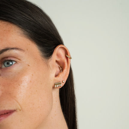 Boucles puces Zorane - barre et 4 gouttes avec oxydes de zirconium