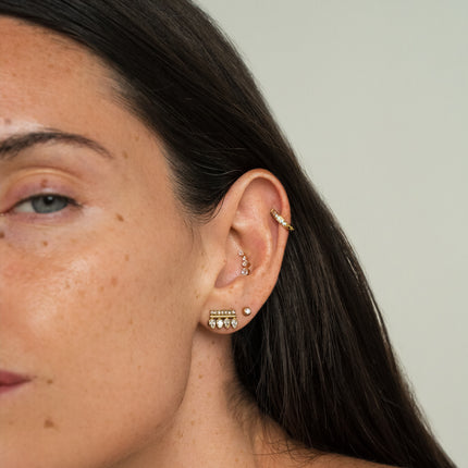 Boucles puces Zorane - barre et 4 gouttes avec oxydes de zirconium
