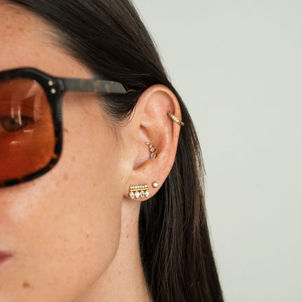 Boucles puces Zorane - barre et 4 gouttes avec oxydes de zirconium