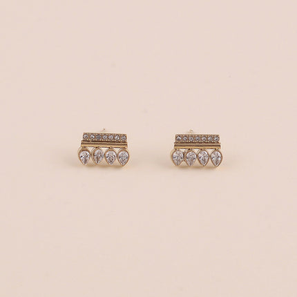 Boucles puces - barre et 4 gouttes avec oxydes de zirconium