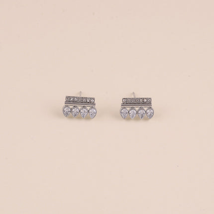 Boucles puces - barre et 4 gouttes avec oxydes de zirconium
