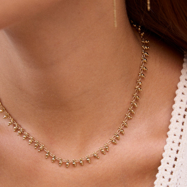 Necklace - dangling ball beads