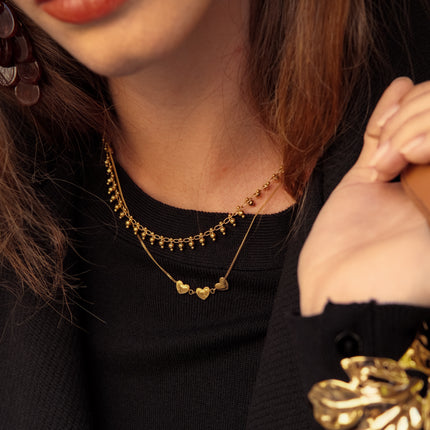 Collier Nélisse - perles boules pendantes