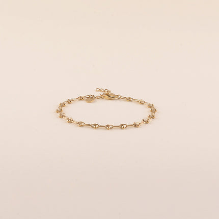 Bracelet - maille alternée ovale et 2 boules