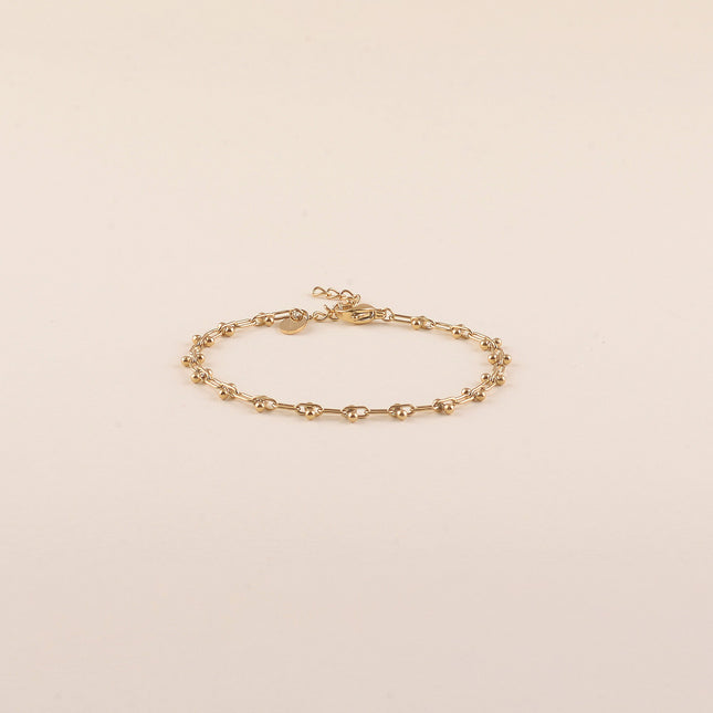 Bracelet - maille alternée ovale et 2 boules