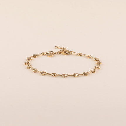 Bracelet - alternating oval and 2-ball mesh
