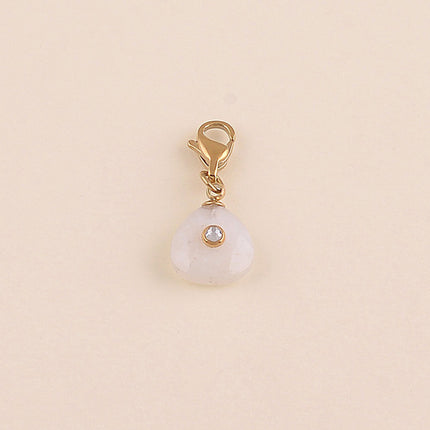 Charm - pierre naturelle triangulaire et strass