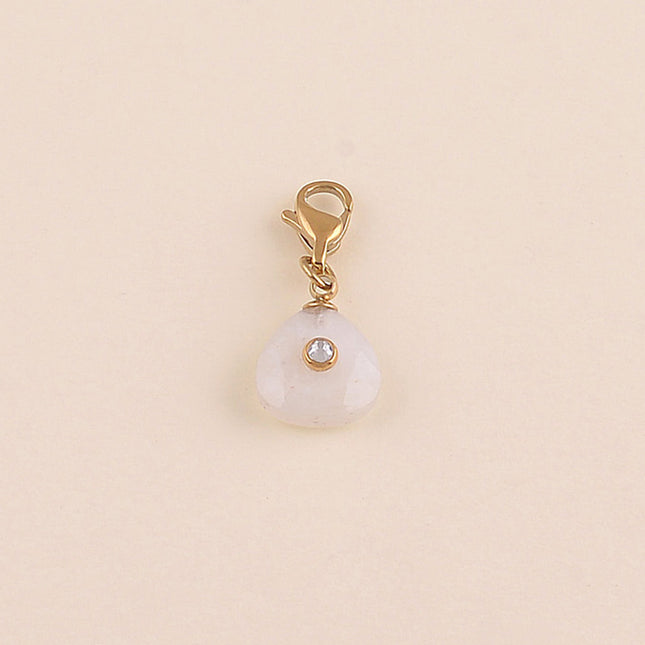 Charm - pierre naturelle triangulaire et strass