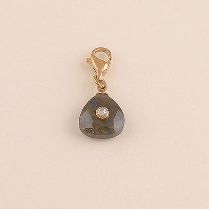 Charm - pierre naturelle triangulaire et strass