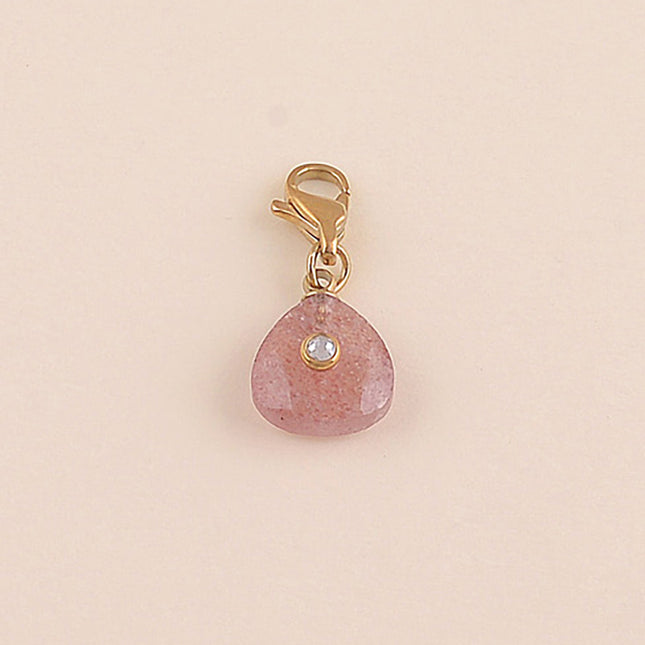 Rosélys charm - triangular natural stone and rhinestones