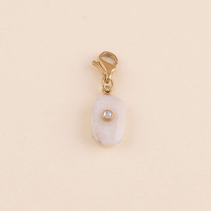 Charm - pierre naturelle rectangulaire et strass