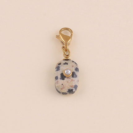Charm - pierre naturelle rectangulaire et strass