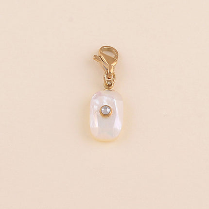 Charm - pierre naturelle rectangulaire et strass