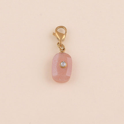 Charm - pierre naturelle rectangulaire et strass