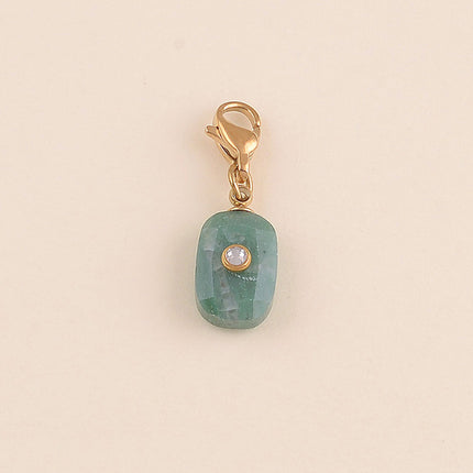 Charm - pierre naturelle rectangulaire et strass
