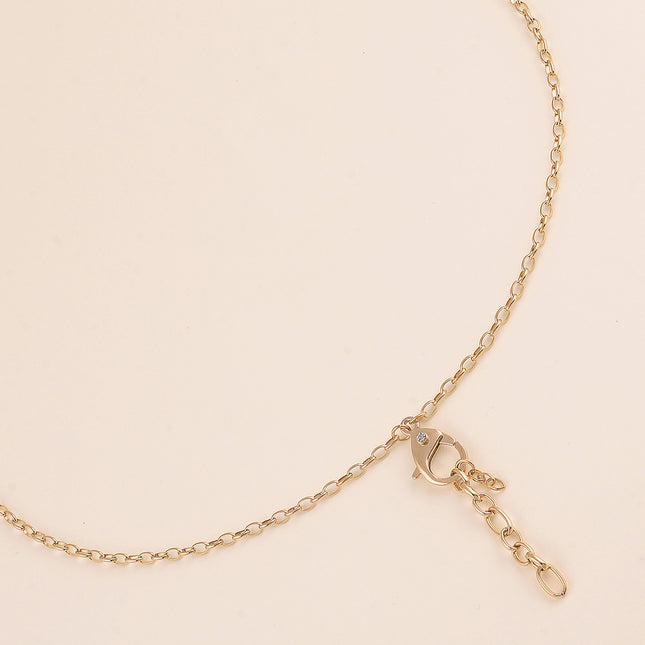 Collier Y - grand mousqueton avec coeur et oxyde de zirconium