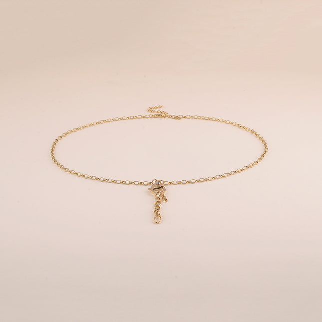 Collier Y - grand mousqueton avec coeur et oxyde de zirconium
