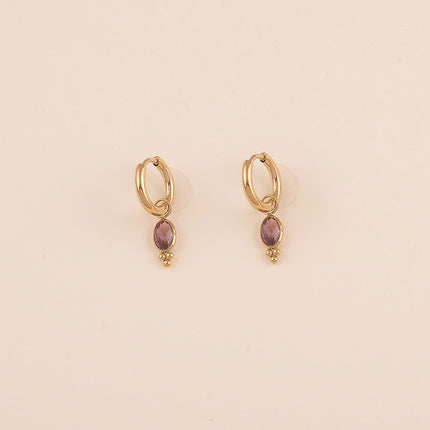 Mini créoles - cristal ovale