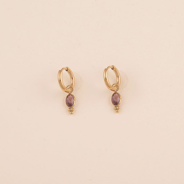 Mini créoles - cristal ovale
