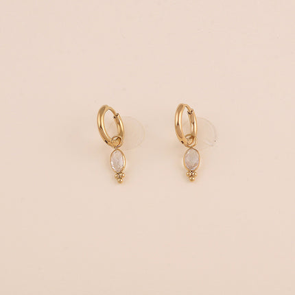 Mini créoles - cristal ovale