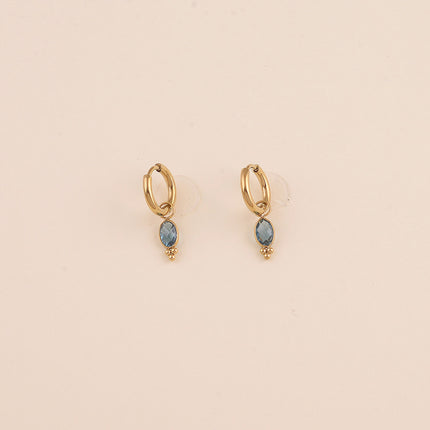 Mini créoles - cristal ovale