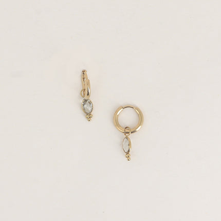 Mini créoles - cristal ovale