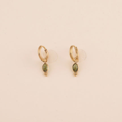 Mini créoles - cristal ovale