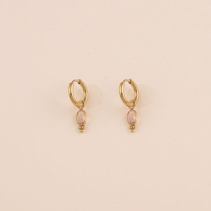 Mini créoles - cristal ovale