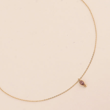 Collier - cristal ovale et 3 boules