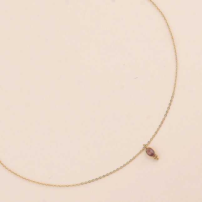 Collier - cristal ovale et 3 boules