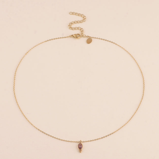 Collier - cristal ovale et 3 boules