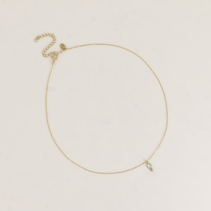 Collier - cristal ovale et 3 boules