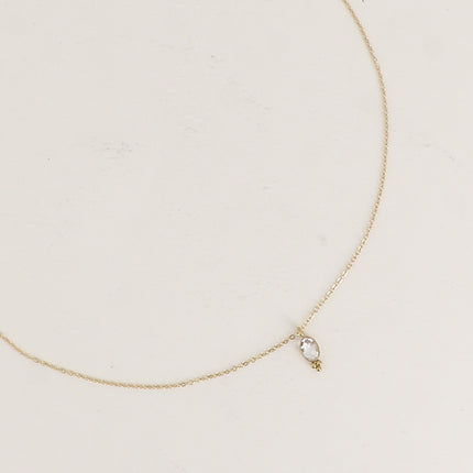 Collier - cristal ovale et 3 boules