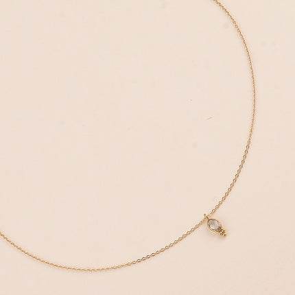 Collier - cristal ovale et 3 boules