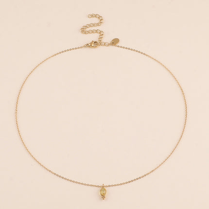 Collier - cristal ovale et 3 boules