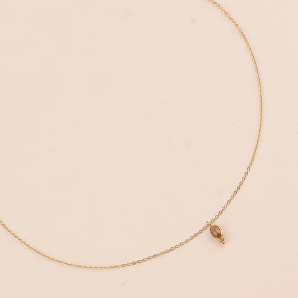 Collier - cristal ovale et 3 boules