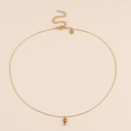 Collier - cristal ovale et 3 boules
