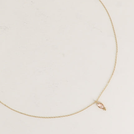 Collier - cristal ovale et 3 boules