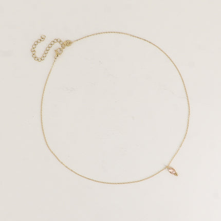 Collier - cristal ovale et 3 boules
