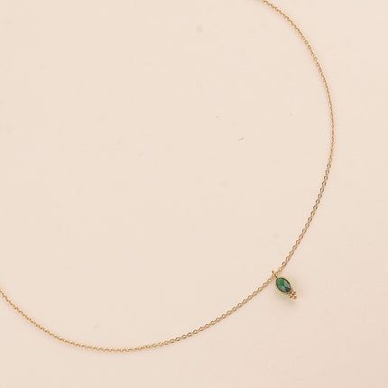 Collier - cristal ovale et 3 boules