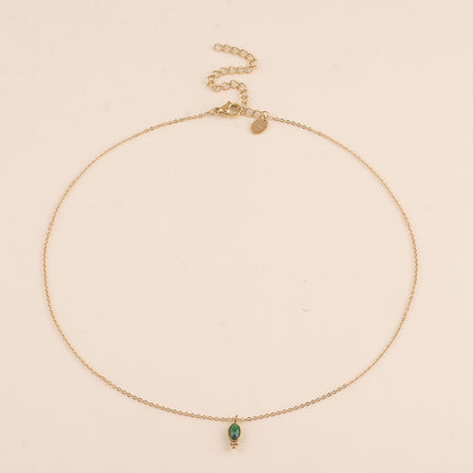 Collier - cristal ovale et 3 boules