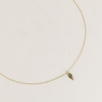 Collier - cristal ovale et 3 boules