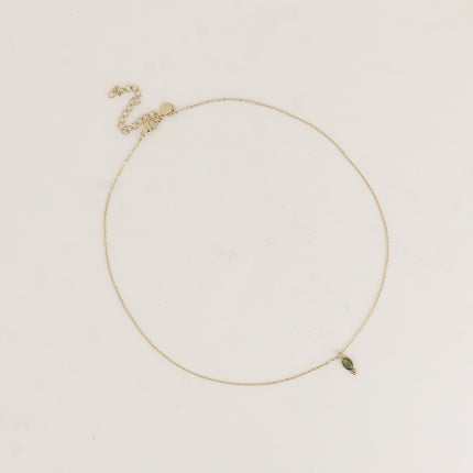 Collier - cristal ovale et 3 boules