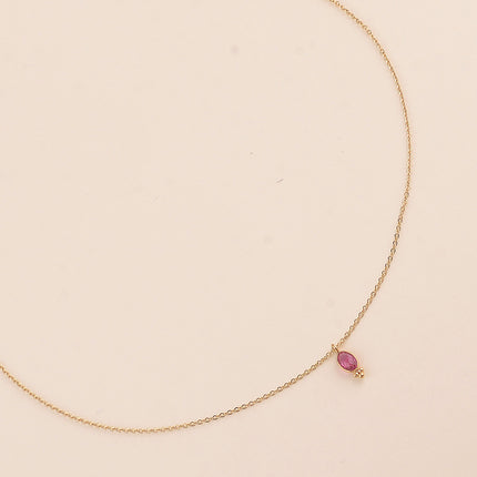 Collier - cristal ovale et 3 boules