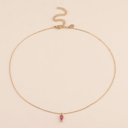 Collier - cristal ovale et 3 boules