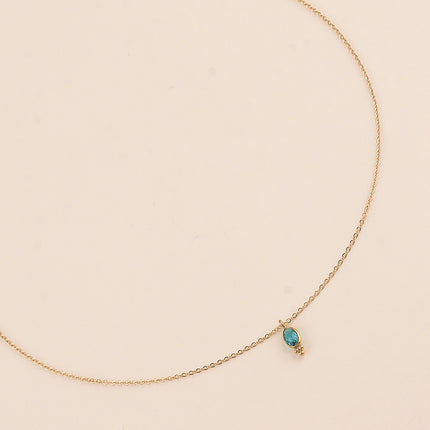 Collier - cristal ovale et 3 boules